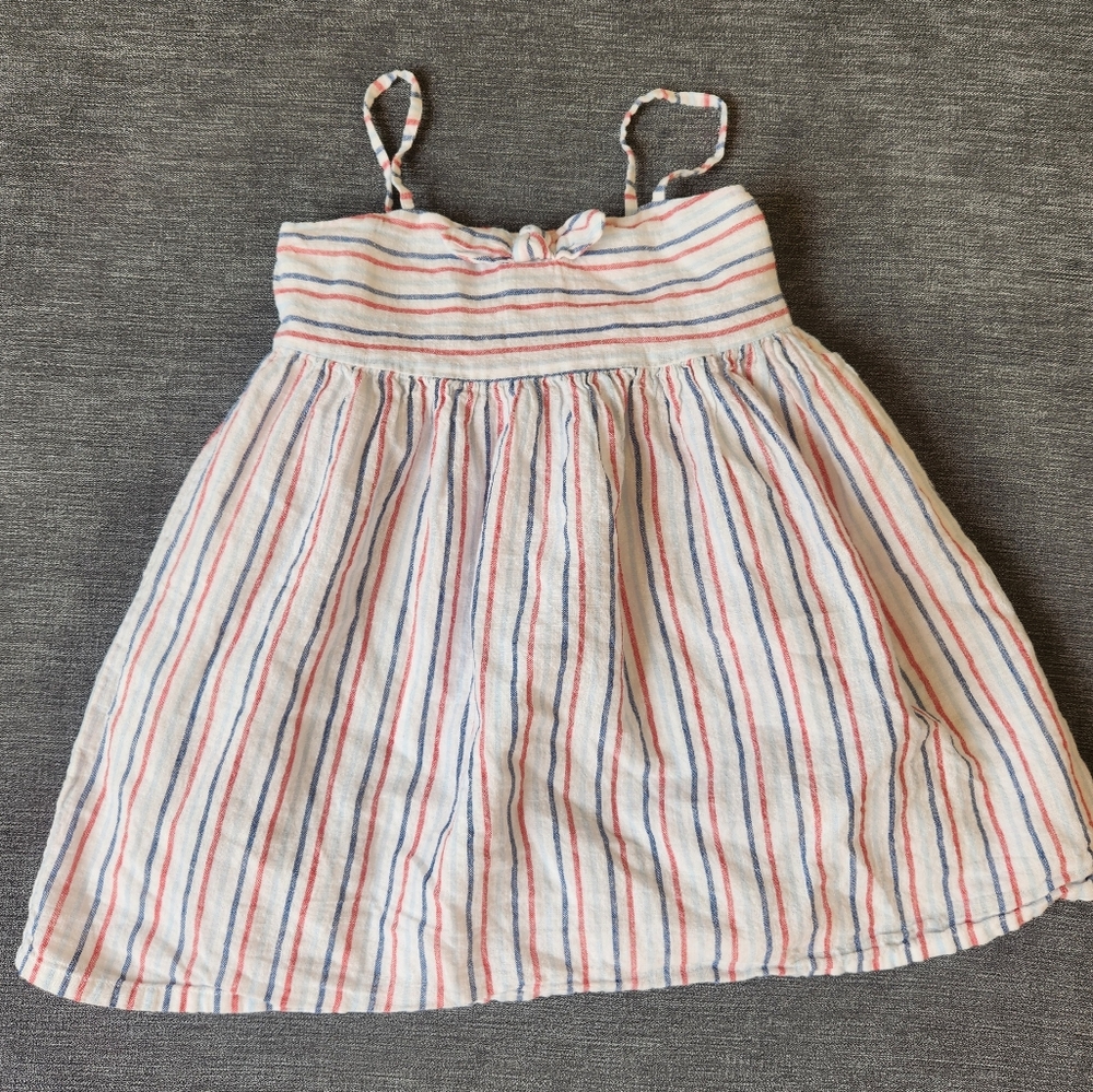 OSHKOSH 3T RED AND BLUE STRIPE DRESS EUC